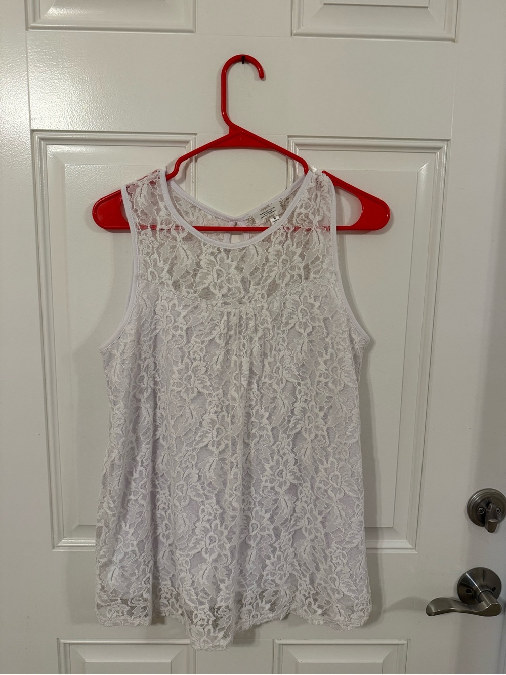 White Lace Sleeveless Tank Top